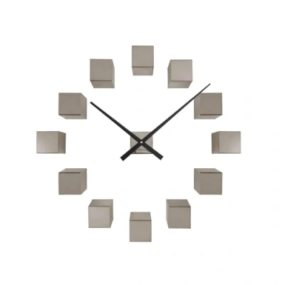 Afbeelding van Karlsson Wandklok Diy Cubic Metallic Grijs 40x5.5x40cm Scandinavisch