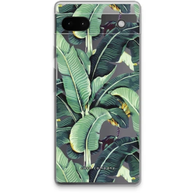 Afbeelding van Case Company® hoesje geschikt voor Google Pixel 6a Bananenbladeren Soft Cover Telefoonhoesje Bescherming aan alle Kanten en Schermrand