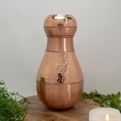 Afbeelding van Puur koperen karaf sequence met bolle dop ± 950 ml