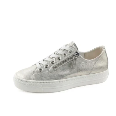Afbeelding van Paul Green Sneakers laag Metallic antic mineral, Dames, Maat: 40.5, mineral Leer