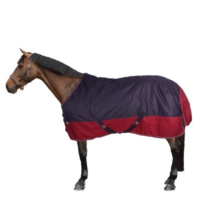 Afbeelding van EQUITHÈME Outdoordeken Tyrex 1200D 0g Navy/Bordeaux 165/215