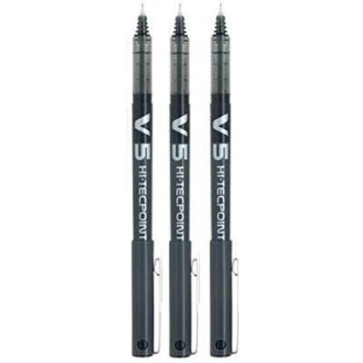 Afbeelding van Pilot V5 BX Hi Tecpoint Balpen, zwart, extra fijne punt, 0,5 mm, lijnbreedte 0,3 3 stuks