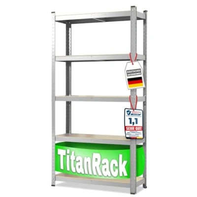 Afbeelding van casa pura Gegalvaniseerd rek voor zware lasten, 180 x 120 45 cm, steekrek, opbergrek, insteeksysteem montage zonder gereedschap