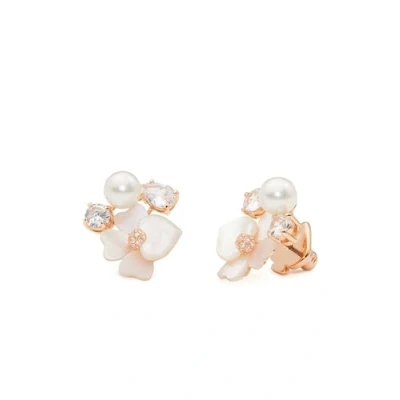 Afbeelding van kate spade new york Precious Pansy Studs Oorbellen, Dames, Maat: One Size, White multi