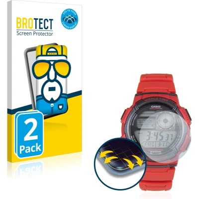 Afbeelding van BROTECT Screenprotector voor Casio AE 1000W Folie Beschermfolie transparant volledig dekking (2 Stuks)