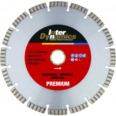 Afbeelding van Interdynamics premium diamantdoorslijpschijf 125x22,23x2,4mm beton
