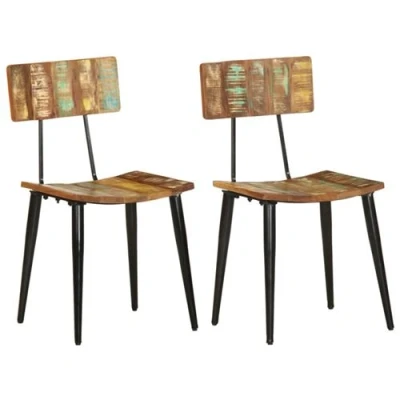 Afbeelding van vidaXL Eetkamerstoelen 2 st massief gerecycled hout