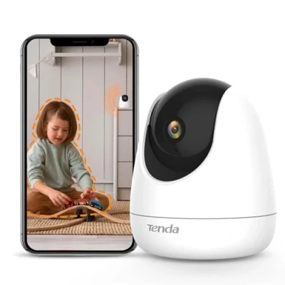 Image de Tenda CP6 Caméra de surveillance réseau panoramique / inclinaison couleur (Jour et nuit) 2304 x 1296 Focale fixe audio sans fil Wi Fi LAN 10/100 CC 9 V