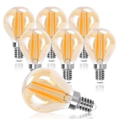 Afbeelding van Aigostar Ledlamp E14, warm wit, 2200 K, 880 lm, 8 W (komt overeen met 64 W), retro Edison led lamp, G45, 6 stuks