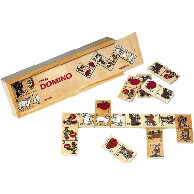 Afbeelding van Goki Houten Domino met Diermotieven
