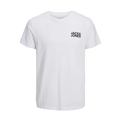 Image de JACK &amp; JONES Jjecorp Logo Tee SS O Neck Noos T Shirt Homme, White/Fit : Slim/Small Print/Black, XS