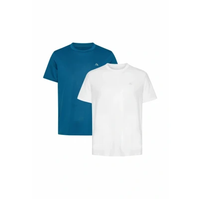 Afbeelding van DANISH ENDURANCE Technisch sportshirt voor heren, zeer ademend, korte mouwen, hardlopen en krachttraining, Veelkleurig (1 x blauw, 1 wit), XL