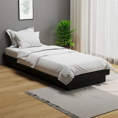 Afbeelding van Bedframe massief hout zwart 75x190 cm 2FT6 Small Single