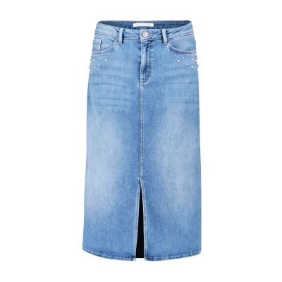 Afbeelding van Betty &amp; Co Midi Spijkerrok Split Blauwe jeans 36