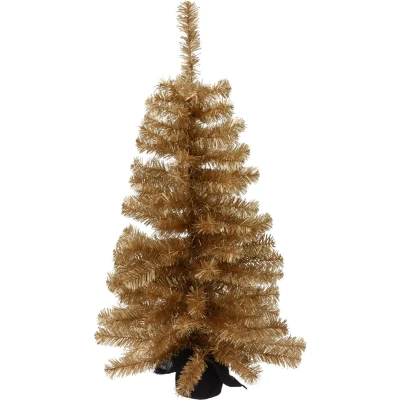 Afbeelding van Kunstboom/kunst kerstboom goud 90 cm Kunst kerstboompjes/kunstboompjes
