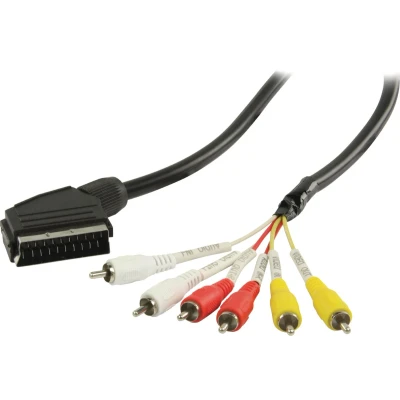 Afbeelding van Valueline Vlvp31160B20 Scart Rca Kabel Mannelijk 6X 2,00 M Zwart