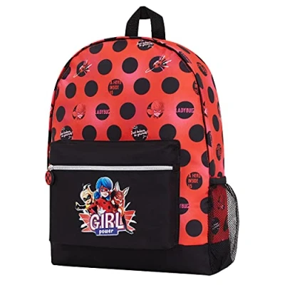 Afbeelding van Miraculous Ladybug kinder rugtas, meisjes rugtassen voor school, lichtgewicht rugtas reizen, sport, leuke meisjesgeschenken, Zwart/Rood, Eén maat, one size