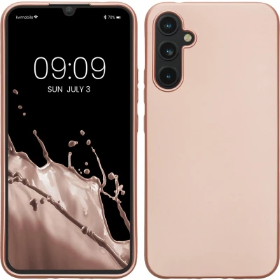 Afbeelding van kwmobile telefoonhoesje geschikt voor Samsung Galaxy A34 5G Hoesje smartphone Back cover in metallic roségoud
