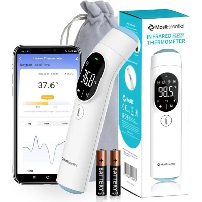 Afbeelding van MostEssential Infrarood Thermometer PRO Edition Oorthermometer Koortsthermometer Voorhoofd Lichaam voor Volwassenen, Kinderen en Baby&#039;s Contactloos 20F