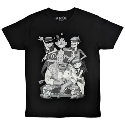 Afbeelding van Gorillaz George Spray Heren T shirt L Zwart