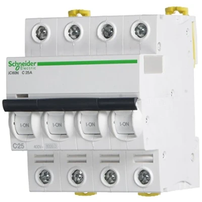 Afbeelding van Schneider electric a9 F74425 iC60 N stroomonderbreker, acti9, C kromming, 4P, 85 mm hoogte x 72 breedte 78,5 diepte, 25 A stroom, 50/60 Hz, wit