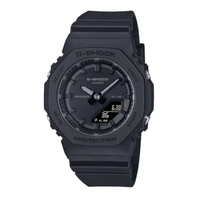 Afbeelding van Casio GMA P2100BB 1AER Dameshorloge, analoog, digitaal, kwarts, kunststof armband, zwart, riem, zwart., riem