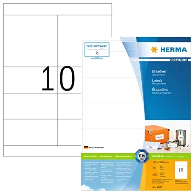 Afbeelding van Herma printeretiketten Labels white 105x50,8 SuperPrint 2000 pcs.