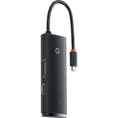 Afbeelding van Baseus Lite 6 in 1 USB C Hub naar HDMI/2x 3.0/USB C/SD/TF Zwart