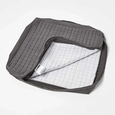 Afbeelding van Velours zitkussenhoes 50 x 10 cm grijs, geschikt voor Homescapes fauteuil zitkussen