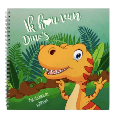 Afbeelding van Overige Merken Kleurboek Ik Hou Van Dinos + Stickers En Sjablonen
