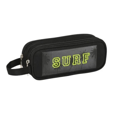 Afbeelding van Pennenetui met 2 vakken Safta Surf Zwart (21 x 8 6 cm)