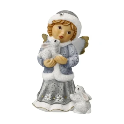 Afbeelding van Goebel Nina &amp; Marco Decoratief beeld Engel Winterwandeling Porselein 10cm Limited Edition