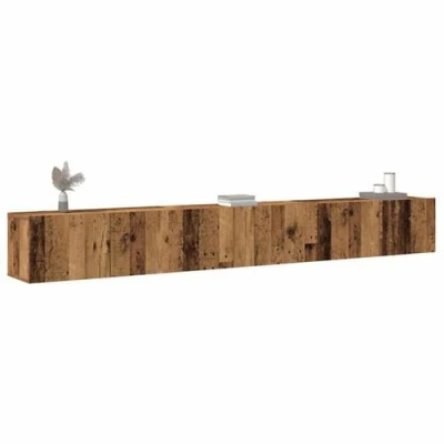 Afbeelding van vidaXL 3 delig Tv meubelset wandmontage bewerkt hout oud houtkleurig
