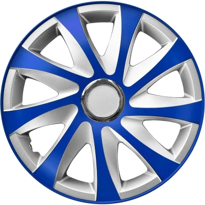 Afbeelding van NRM wieldoppen 15&quot; Blauw &amp; zilver set van 4 stuks ABS / Duurzaam Resistant