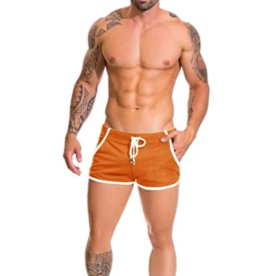 Afbeelding van Alivebody Sportshorts van mesh voor heren, sneldrogend, licht, Oranje