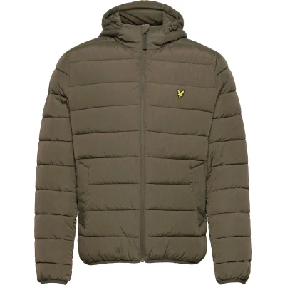 Afbeelding van Lyle &amp; Scott heren Gewatteerd jack met capuchon en steekzakken in de kleur Bronsgroen, maat: XS