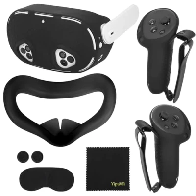 Afbeelding van Accessoires voor Meta Quest 3S 5 in 1 Siliconen VR Beschermhoes Controller Lens Joystick Caps Quest3S