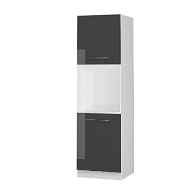 Afbeelding van Vicco Ovenombouwkast Fame Line, Antraciet Hoogglans/Wit, 60 cm met open kast