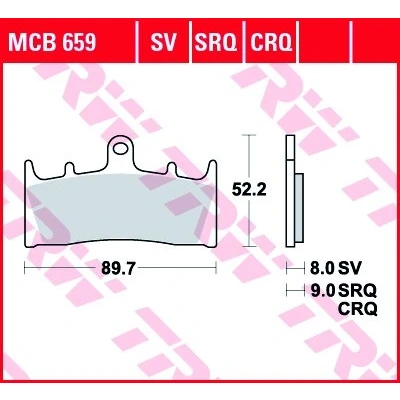Afbeelding van TRW Hyper Carbon Racing MCB659CRQ Remblokkenset