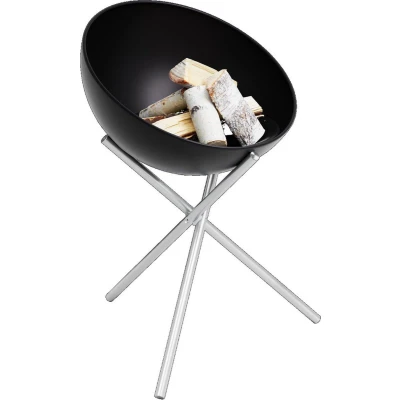 Afbeelding van Höfats Bowl 57 Vuurschaal met Standaard Hoog Black / Stainless Steel