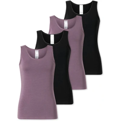 Afbeelding van Schiesser 4ER PACK Hemd, Dames, Maat: 36, Schwarz lila