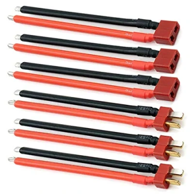 Afbeelding van FLY RC 3 Paar Deans Stijl T Plug Mannelijke Vrouwelijke Connector Siliconen Draad met 3.93 Inch 14awg Batterij Verbindingskabel