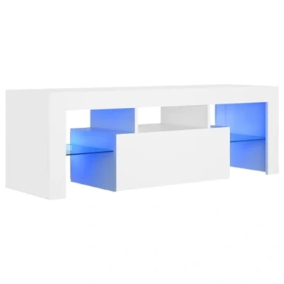Image de vidaXL Meuble TV avec lumières LED Blanc 120x35x40 cm804346