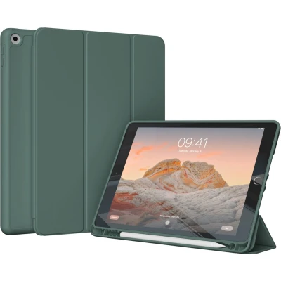 Afbeelding van Accezz Tablet Hoes Geschikt voor iPad 6 (2018) 9.7 inch / 5 (2017) Smart Silicone Bookcase Donkergroen