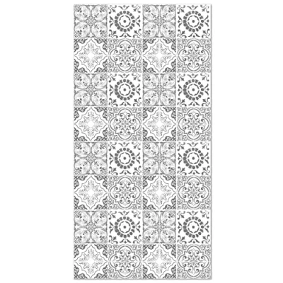 Afbeelding van Panorama Vinyltapijt, cementtegels, granaatappel, grijs, 120 x 160 cm keukentapijt van pvc, linoleum, vinyl, antislip, wasbaar, vuurvast, tapijt voor keuken, kantoor, woonkamer, vloerbescherming