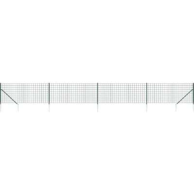 Afbeelding van vidaXL Draadgaashek met grondankers 0,8x10 m groen
