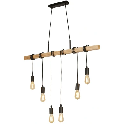 Afbeelding van Searchlight Woody Hanglamp 100 X 150 Cm Zwart En Bruin