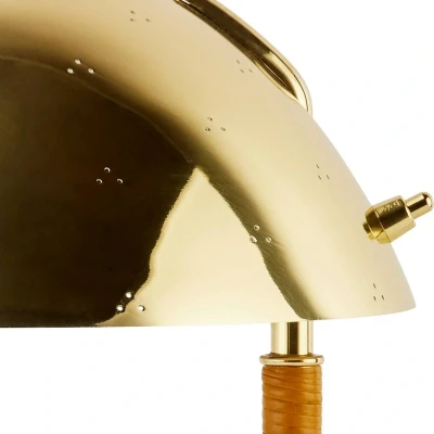 Afbeelding van Gubi tafellamp 9209, messing, rotan, hoogte 36,5 cm