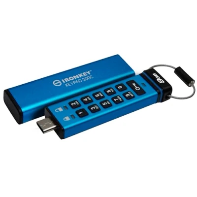 Afbeelding van Kingston Technology IronKey Keypad 200 USB flash drive Type C 3.2 Gen 1 (3.1 1) Blauw