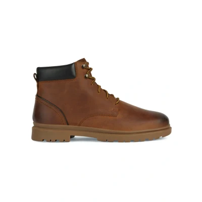 Afbeelding van Geox Andalo Veterboots, Heren, Maat: 41, Brown cotto Leer/ synthetisch